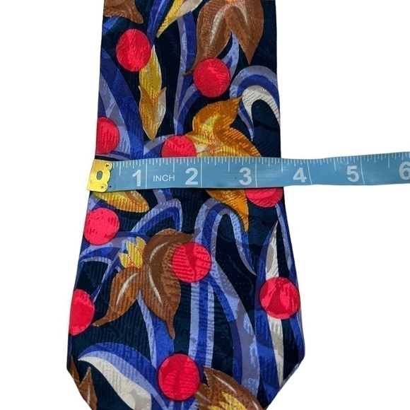 Take 6 by Kashani Silk Tie Made in italy multicolor Floral Polka Dots 3.5” Wide - Picture 4 of 8